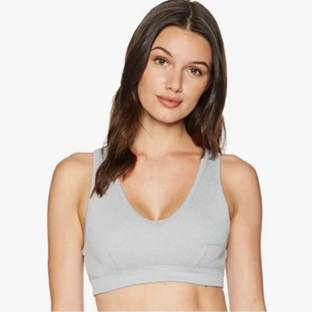 Alo Yoga Togetherness Bra Grey Heather Size Medium